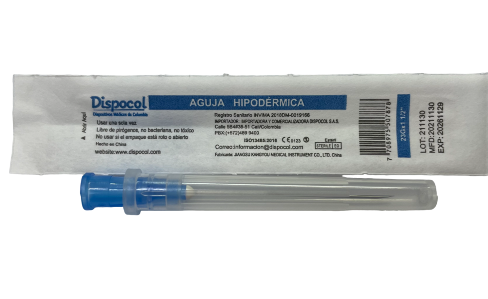 Aguja hipodérmica estéril de un solo uso 23GX 1 1/2 und